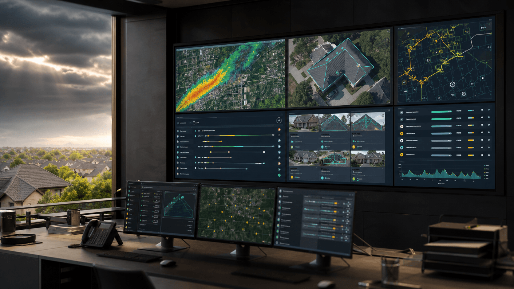 Roofra storm response command center with roof measurement and canvassing dashboards
